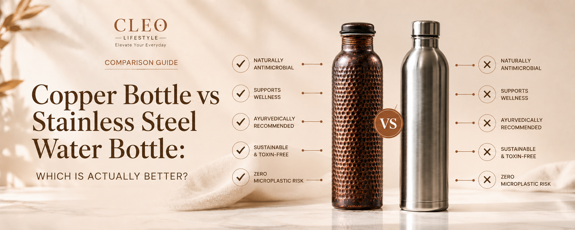 Copper Bottle vs Stainless Steel