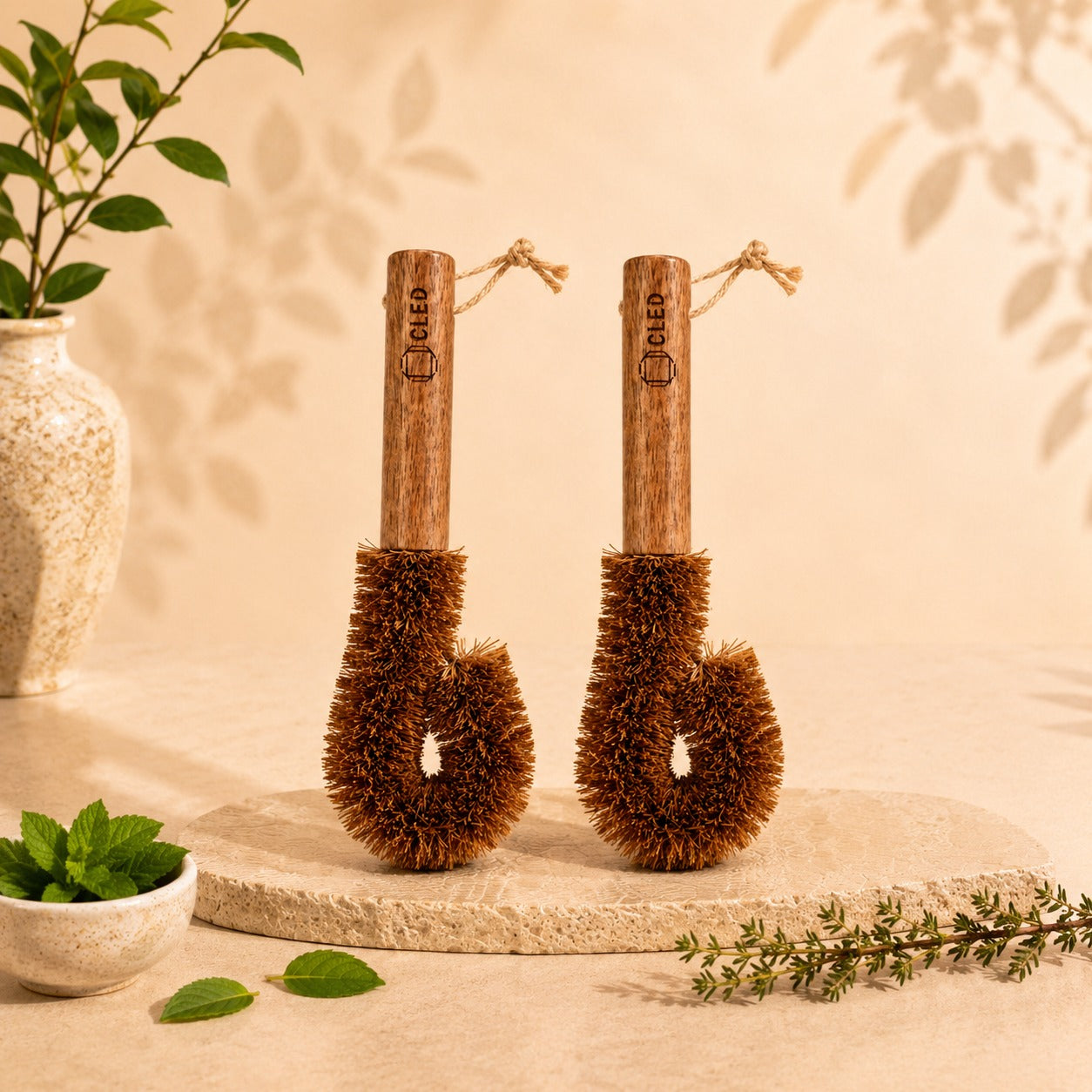 Copper Care Brush with Coconut Fiber