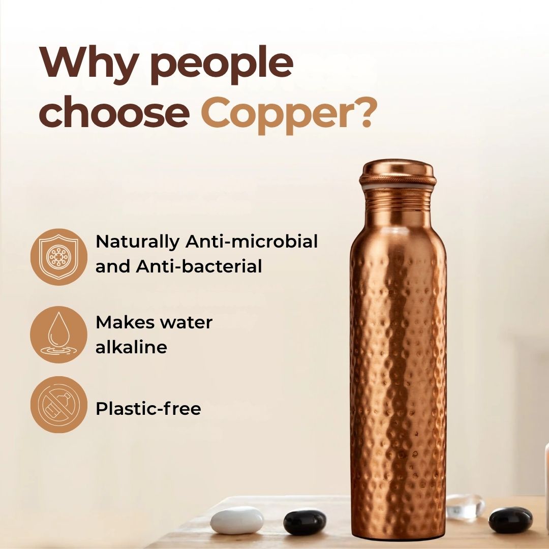 Copper Water Bottle Handcrafted