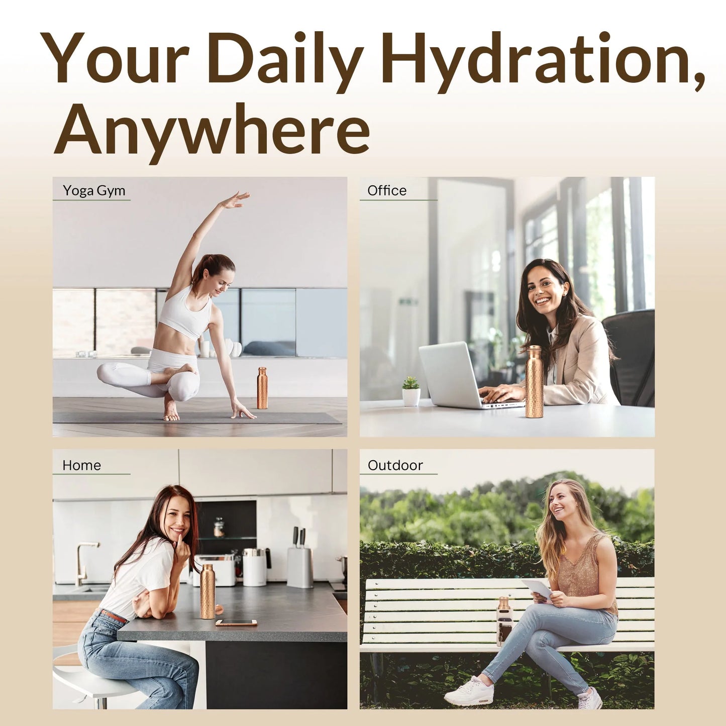 Handcrafted Ayurvedic Copper Water Bottle