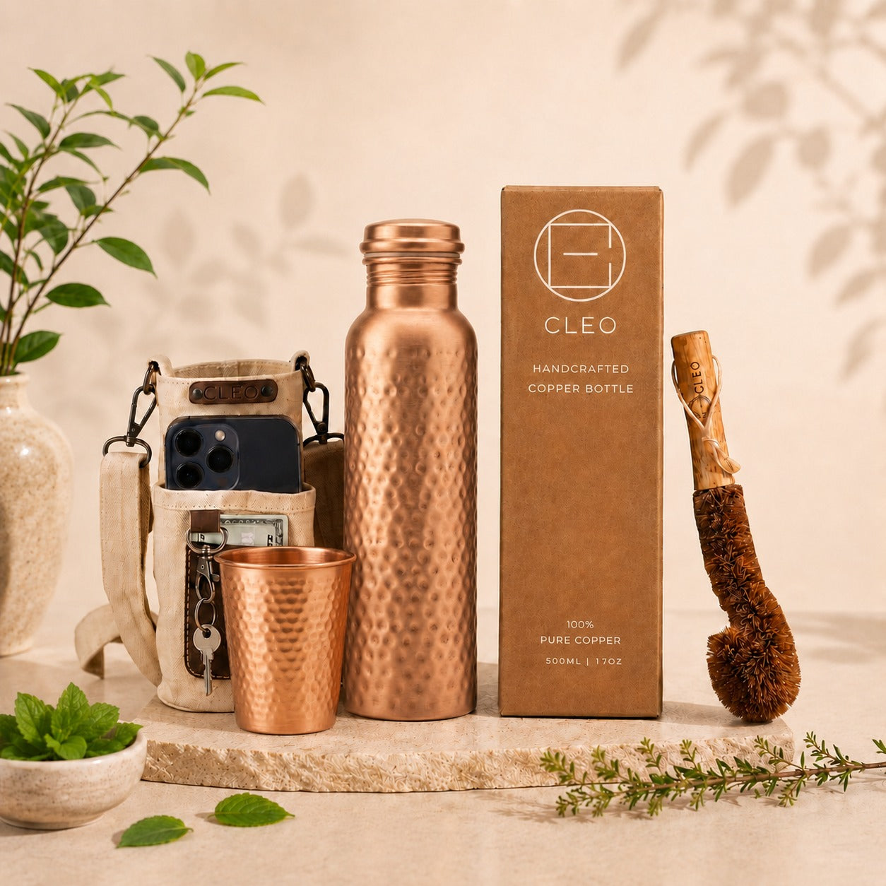 Cleo Pure Copper Ritual Set | Handcrafted from Pure Copper | 34 Oz