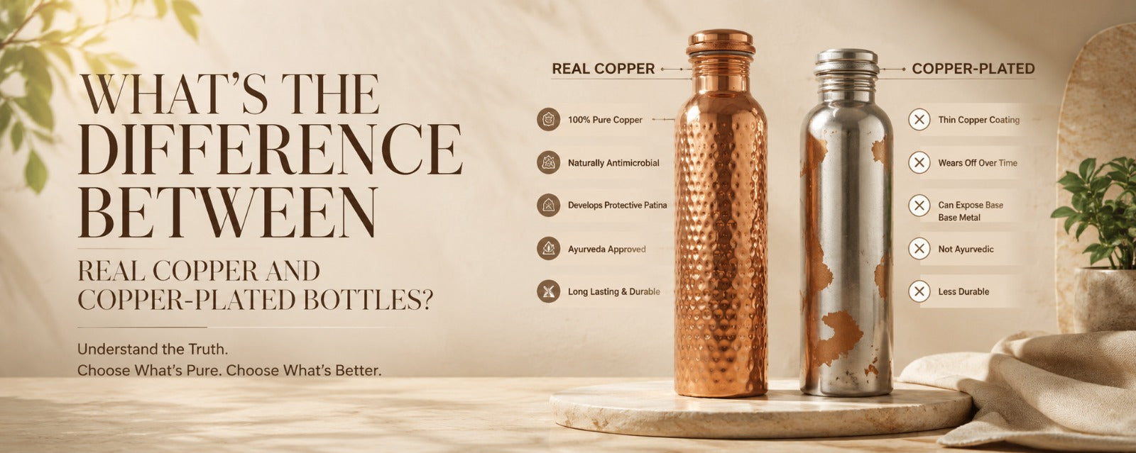 real copper vs copper-plated bottle