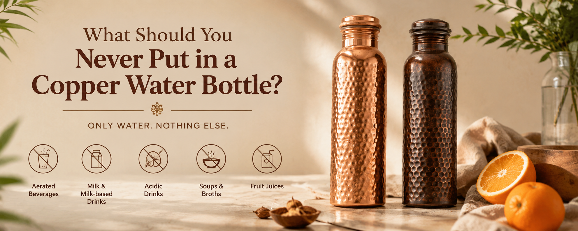 what to never put in a copper water bottle