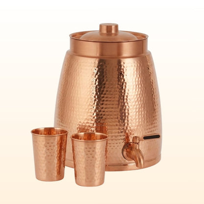Cleo Copper Cascade Dispenser with 2 Glasses | 169 Oz