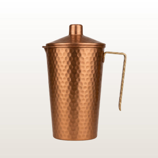 Kalash Copper Pitcher | Handcrafted & Hammered | 34 Oz