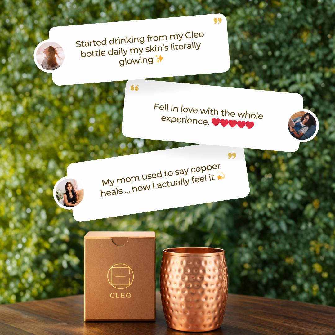 Copper Hammered Coller Glass