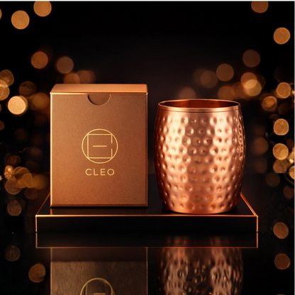 Copper Hammered Coller Glass