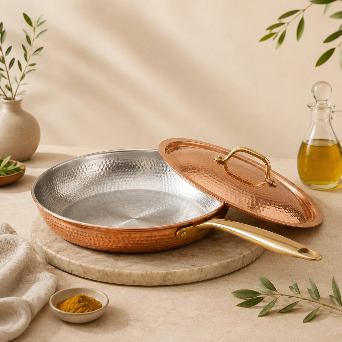 Cleo Copper Pan with lid