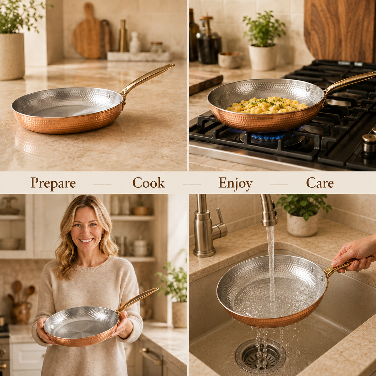 Cleo Copper Pan with lid