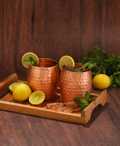 Copper Hammered Coller Glass