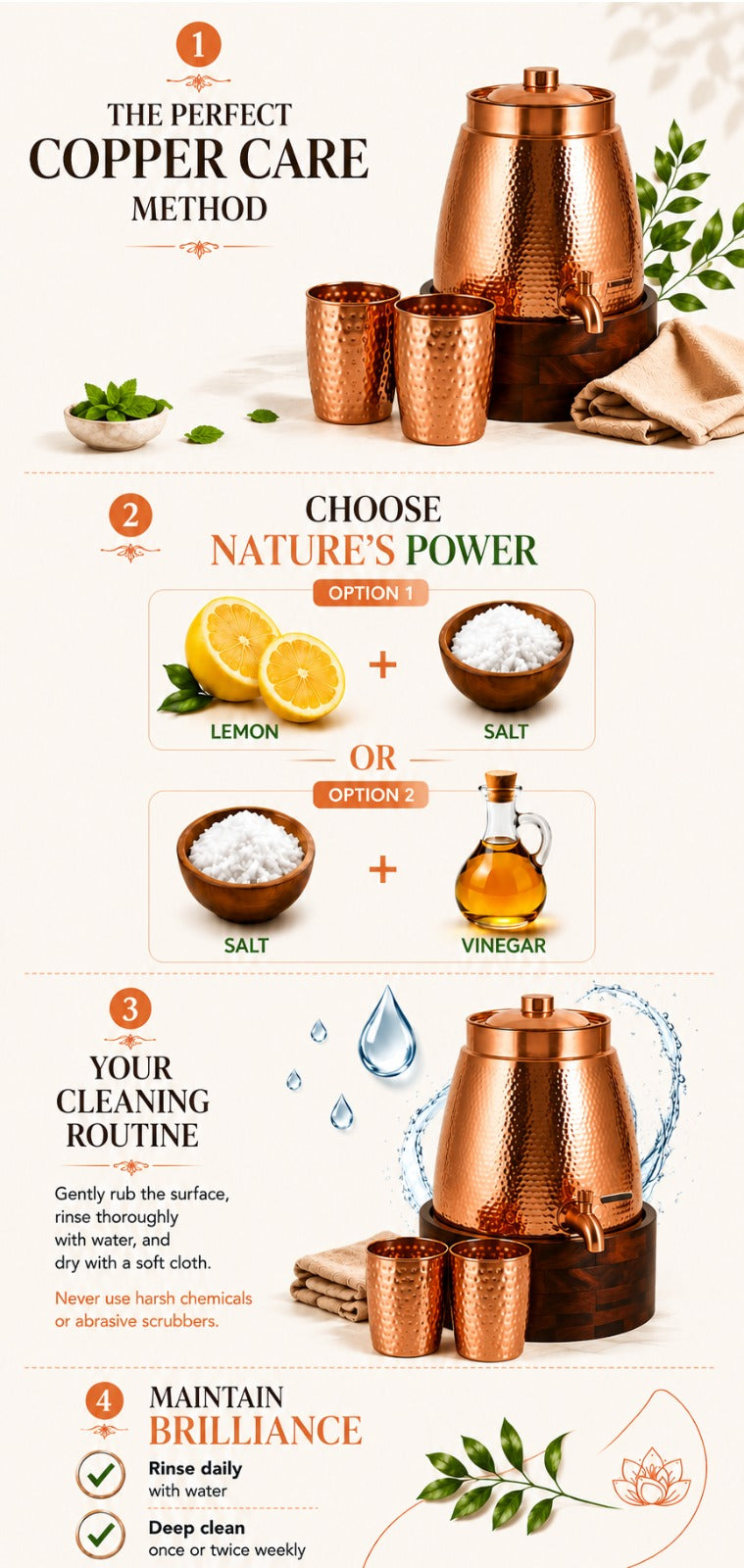 Steps to clean Ashwell copper drinkware