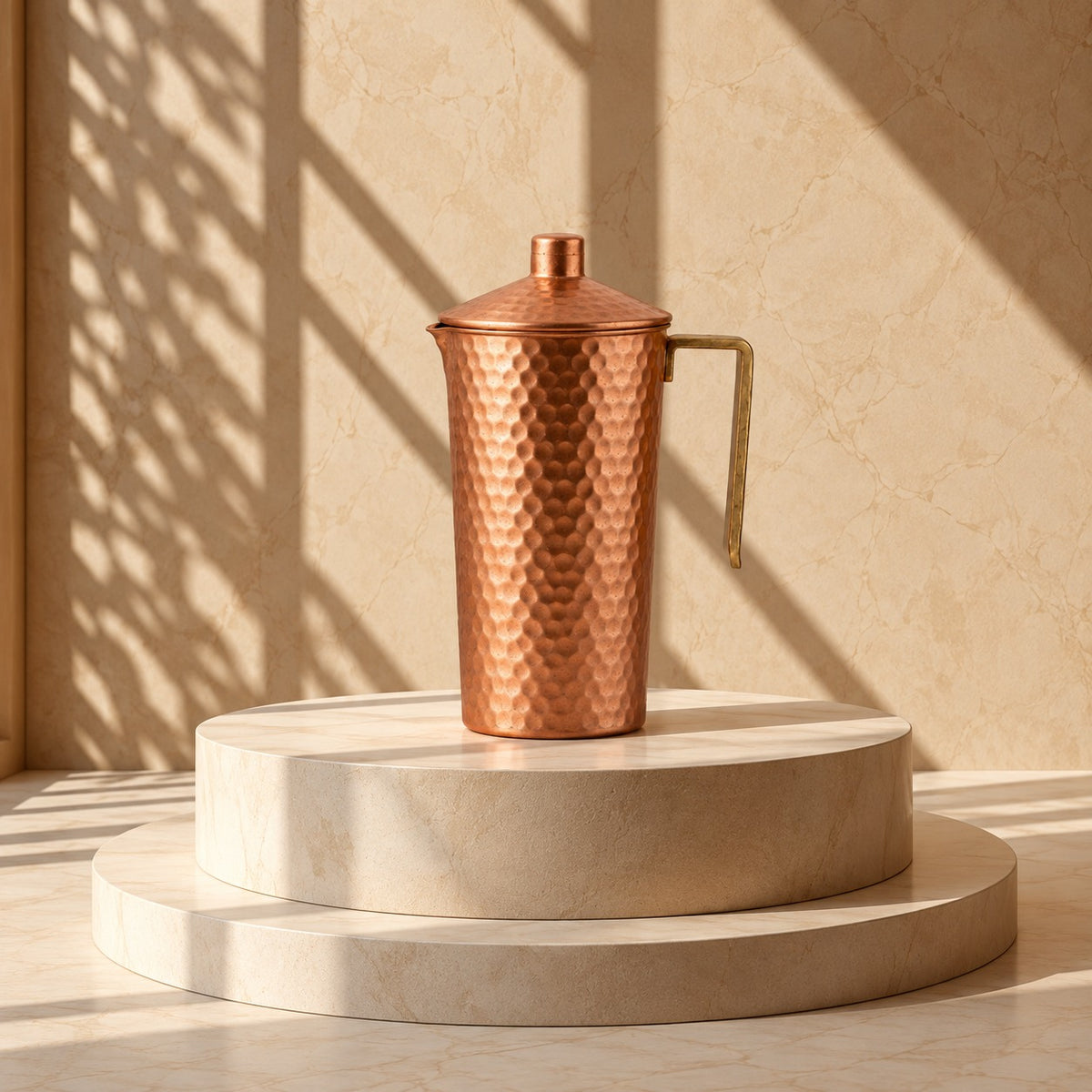 Cleo Kalash Copper Pitcher | Handcrafted & Hammered | 34 Oz