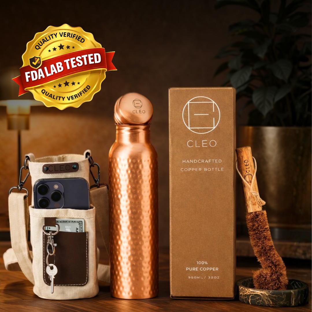 Handcrafted Ayurvedic Copper Water Bottle