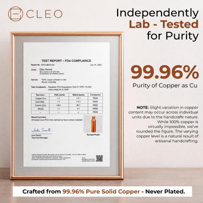 Handcrafted Ayurvedic Copper Water Bottle