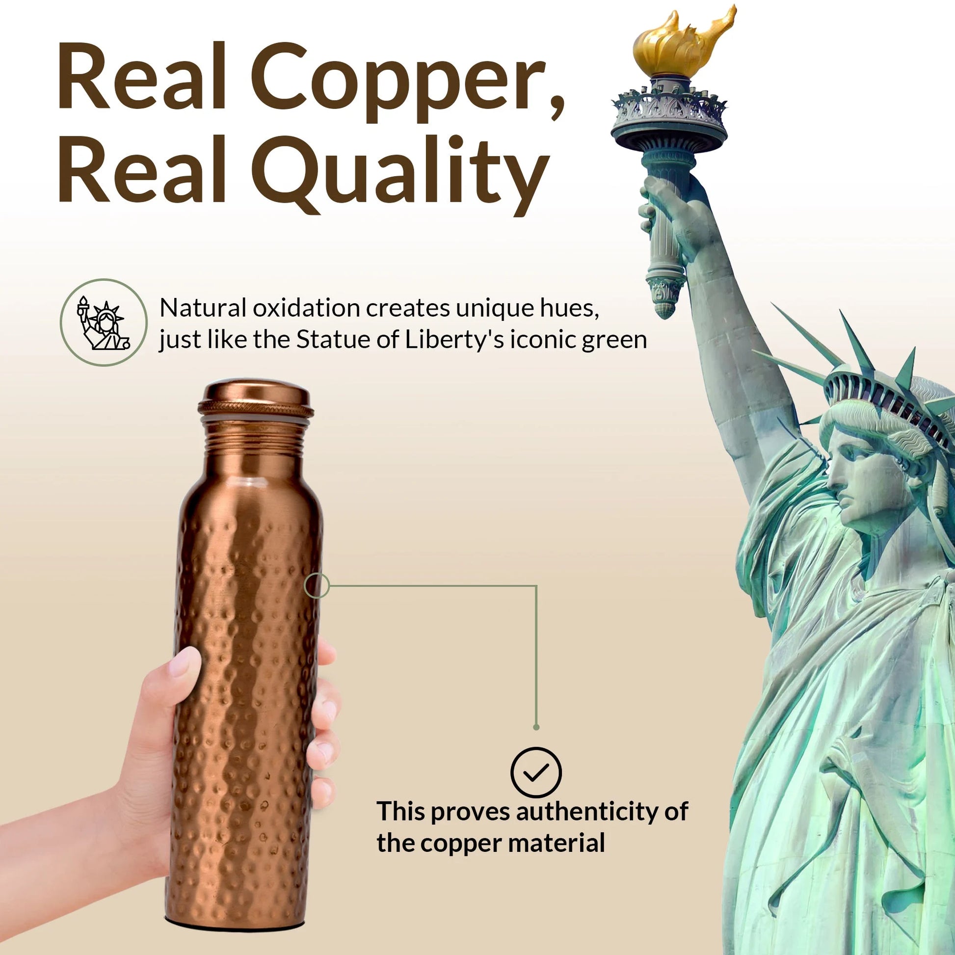 Handcrafted Ayurvedic Copper Water Bottle